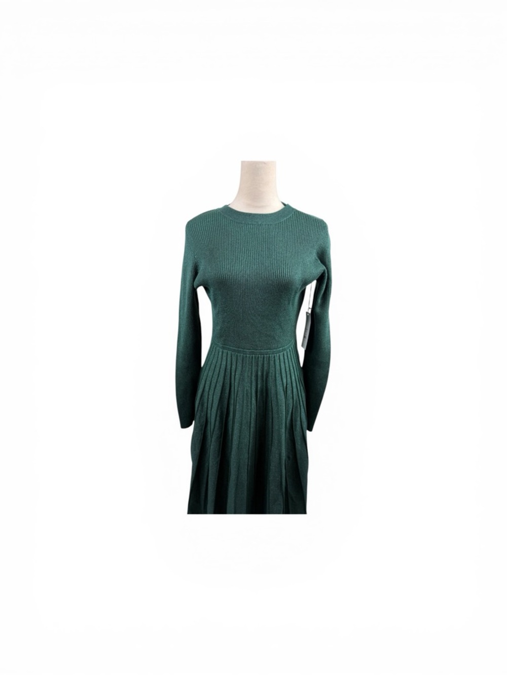 NWT Draper James Deep Green Ribbed Fit-and-Flare Long Sleeve Dress Size XL
